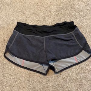 Gray/pink stitch LuLu Speed Shorts